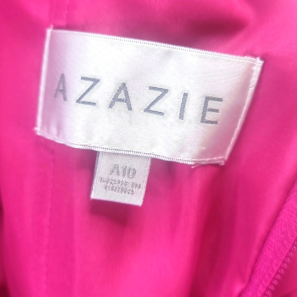 Azazie Ginger Chiffon Fuscia Gown Wedding Mother Of The Bride Prom Wedding - Picture 13 of 16